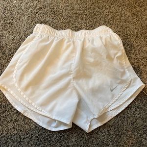 White Nike Dri Fit Running Shorts